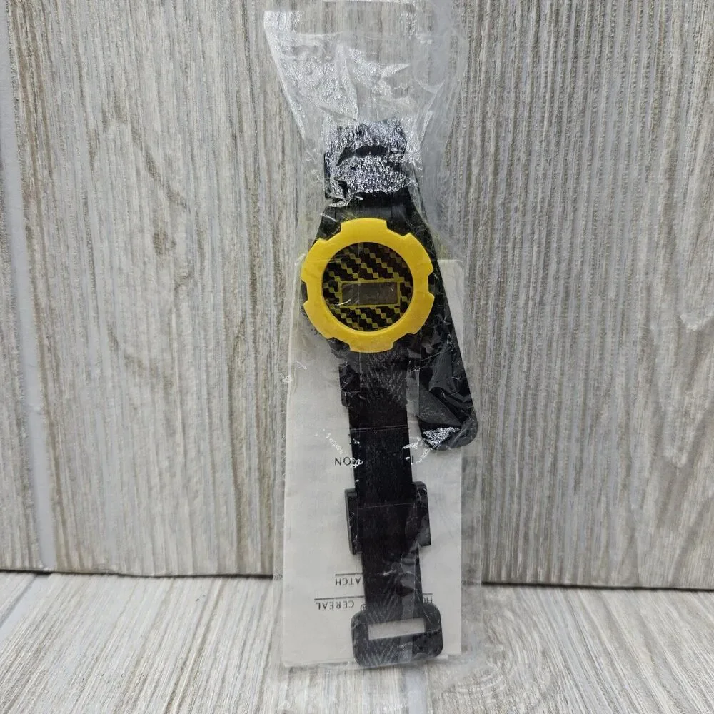 Vintage Old Stock 1990 Black‎ Yellow Honeycomb LCD Watch General Foods Untested